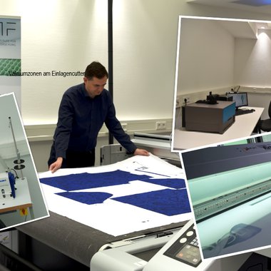 Impressionen Demonstrator Microfactory mit Scaneinheit, Drucker,Cutter und Näheinheit