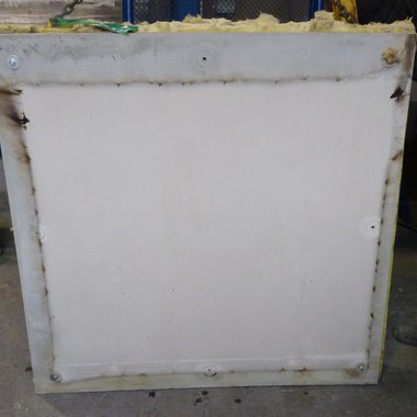 Prüfkörper aus Textilbeton nach der Brandprüfung