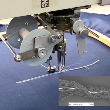 Portalstickmaschine zur Verarbeitung von Sensorfäden